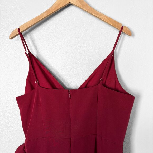 BCBGeneration Faux Wrap Burgundy Red Mini Dress Womens Size 12 Holiday Party - Picture 5 of 15